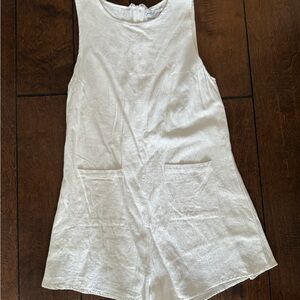 Petal & Pup Cream Sleeveless Linen Romper